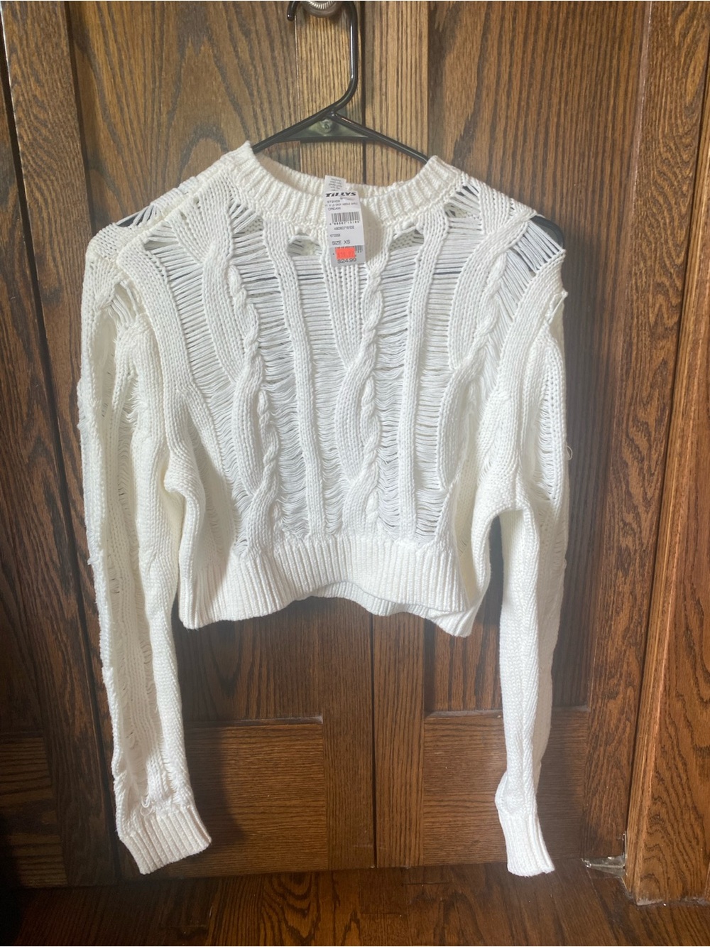 Tilly’s Full tilt cropped ripped sweater size XS